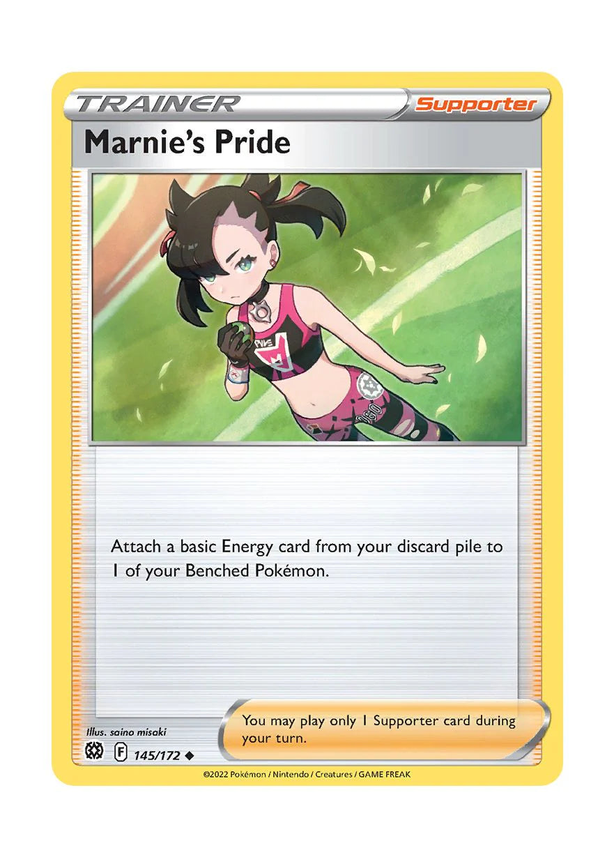 145/172 Marnie's Pride (Supporter) (Brilliant Stars) Pokemon card (English)