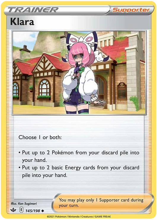 145/198 Klara (Supporter) (Chilling Reign) Pokémon card (English)