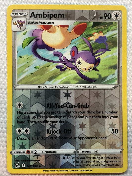 145/196 Ambipom (Reverse Holo) (Lost Origin) Pokemon card (English)