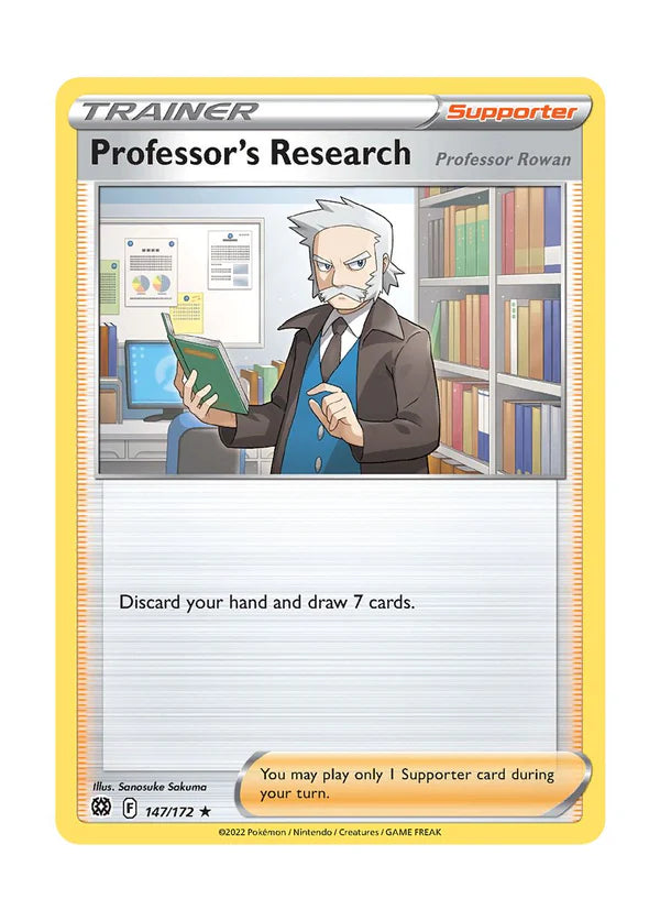147/172 Professor's Research (Supporter) (Holo) (Brilliant Stars) Pokemon card (English)