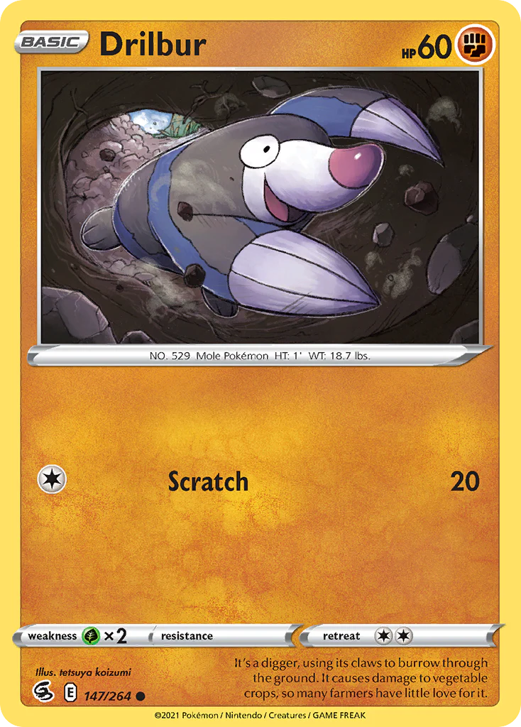 147/264 Drilbur (Fusion Strike) Pokemon card (English)
