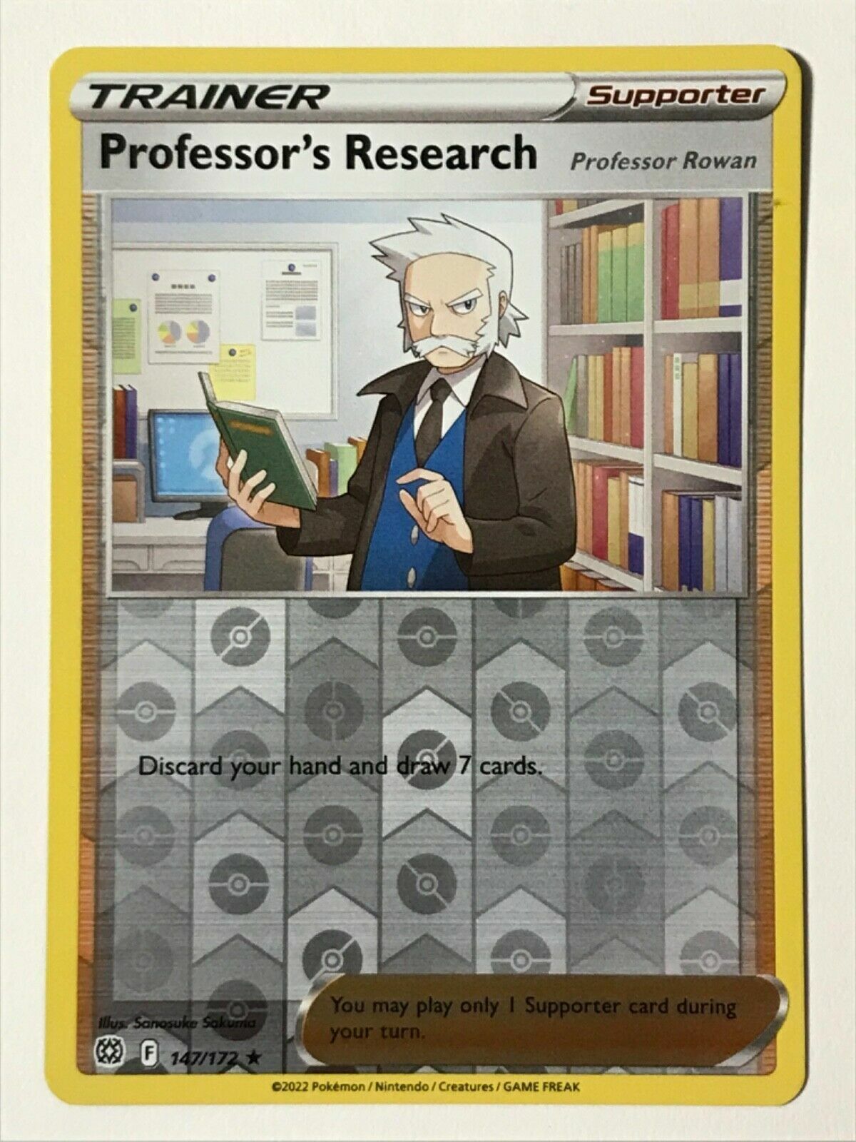 147/172 Professor's Research (Reverse Holo) (Supporter) (Brilliant Stars) Pokemon card (English)