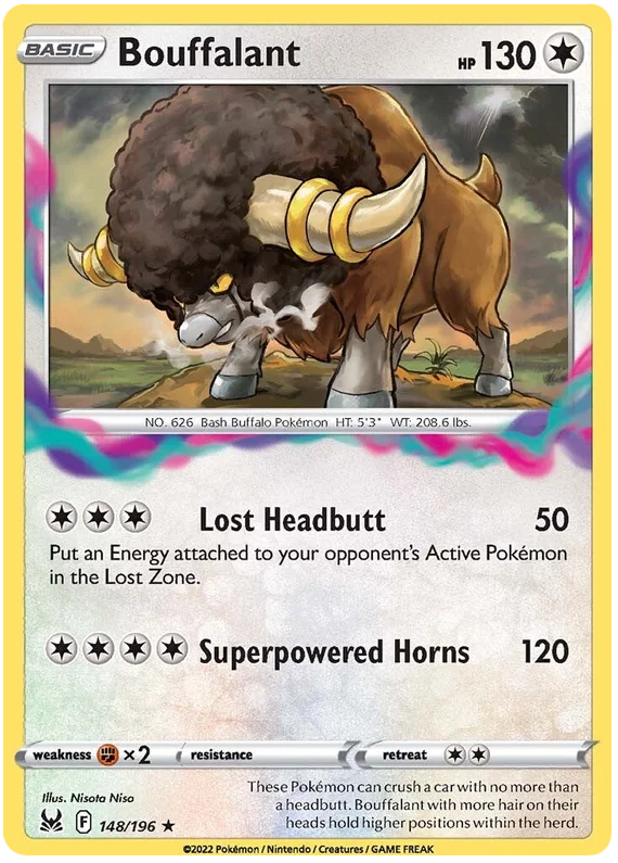 148/196 Bouffalant (Rare) (Lost Origin) Pokemon card (English)