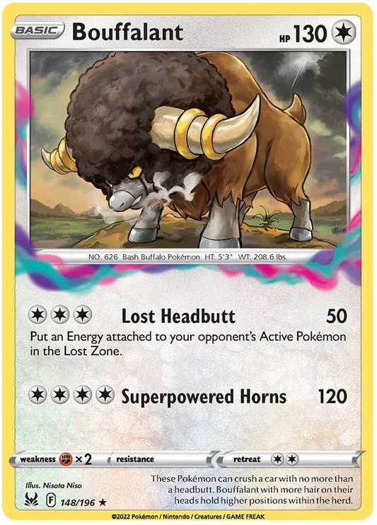 148/196 Bouffalant (Rare) (Lost Origin) Pokemon card (English)
