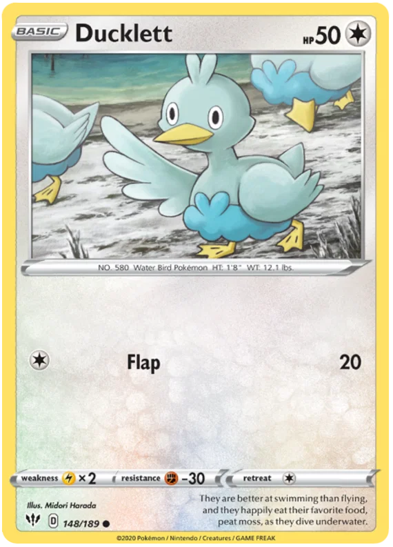 148/189 Ducklett (Darkness Ablaze) Pokemon card (English)
