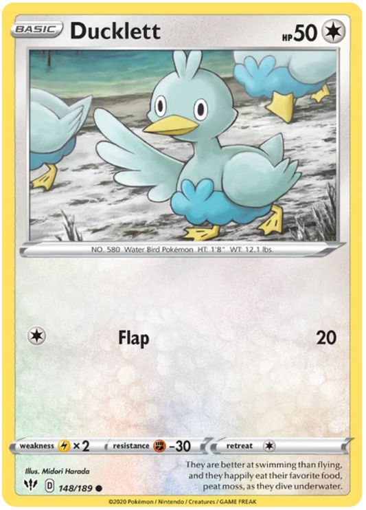 148/189 Ducklett (Darkness Ablaze) Pokemon card (English)