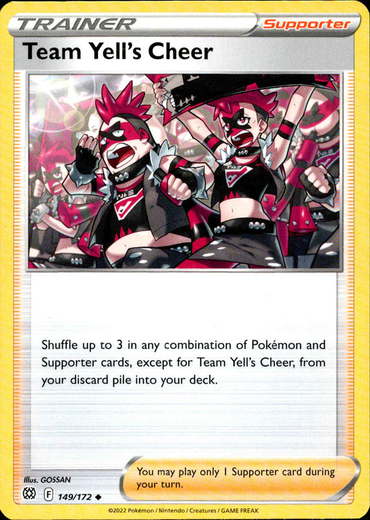 149/172 Team Yell's Cheer (Supporter) (Brilliant Stars) Pokemon card (English)