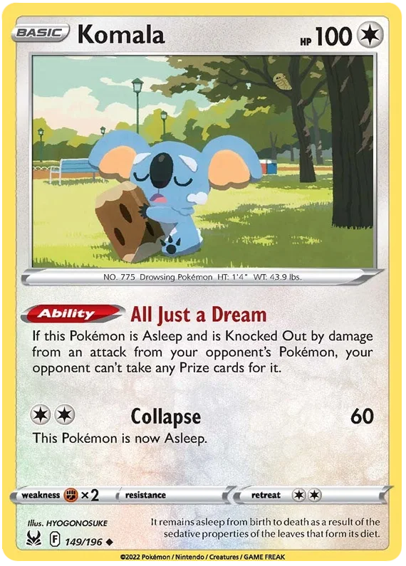 149/196 Komala (Lost Origin) Pokemon card (English)
