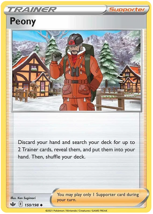 150/198 Peony (Supporter) (Chilling Reign) Pokémon card (English)