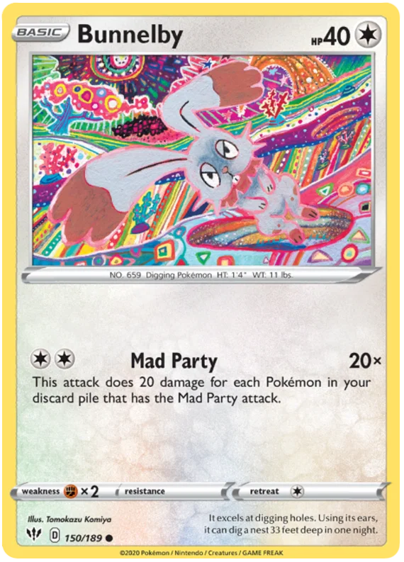 150/189 Bunnelby (Darkness Ablaze) Pokemon card (English)