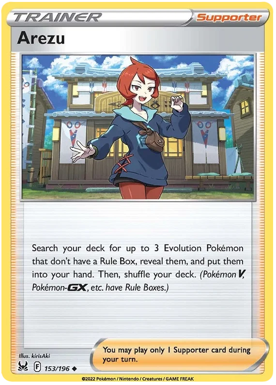 153/196 Arezu (Supporter) (Lost Origin) Pokemon card (English)