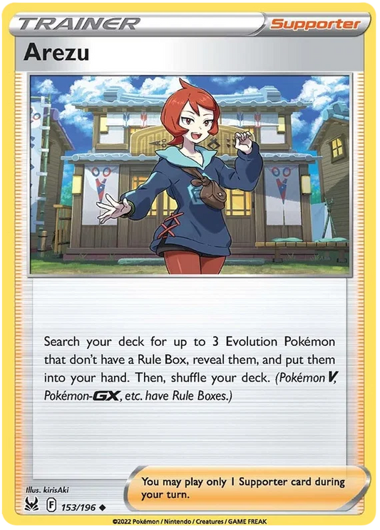 153/196 Arezu (Supporter) (Lost Origin) Pokemon card (English)