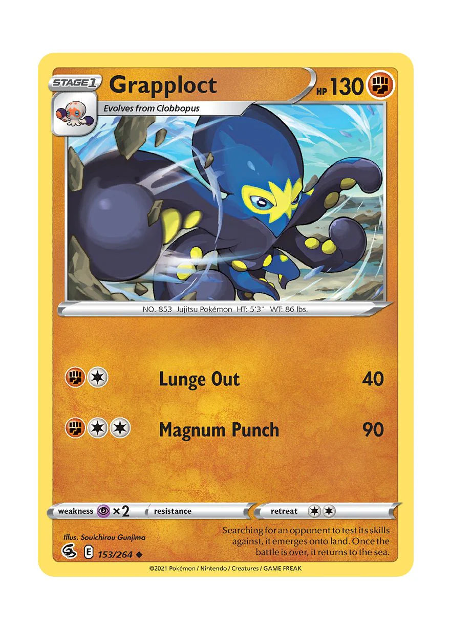 153/264 Grapploct (Fusion Strike) Pokemon card (English)