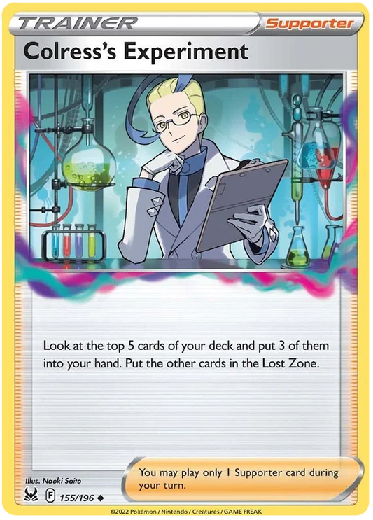 155/196 Colress's Experiment (Supporter) (Lost Origin) Pokemon card (English)