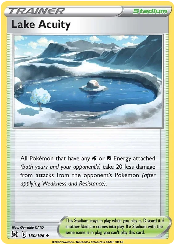 160/196 Lake Acuity (Stadium) (Lost Origin) Pokemon card (English)