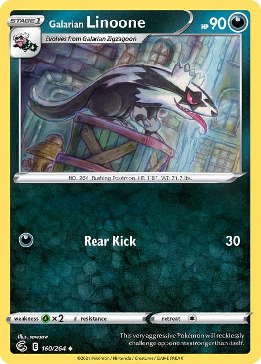 160/264 Galarian Linoone (Fusion Strike) Pokemon card (English)