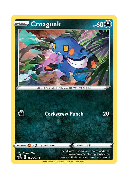 165/264 Croagunk (Fusion Strike) Pokemon card (English)
