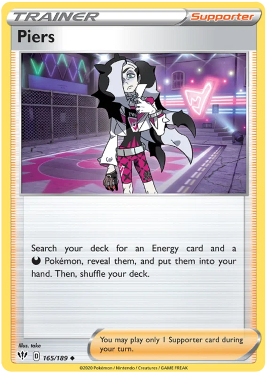 165/189 Piers (Darkness Ablaze) Pokemon card (English)