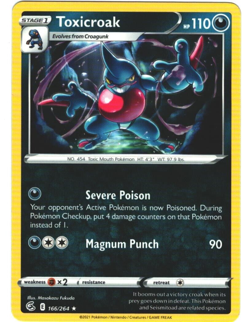 166/264 Toxicroak (rare) (Fusion Strike) Pokemon card (English)