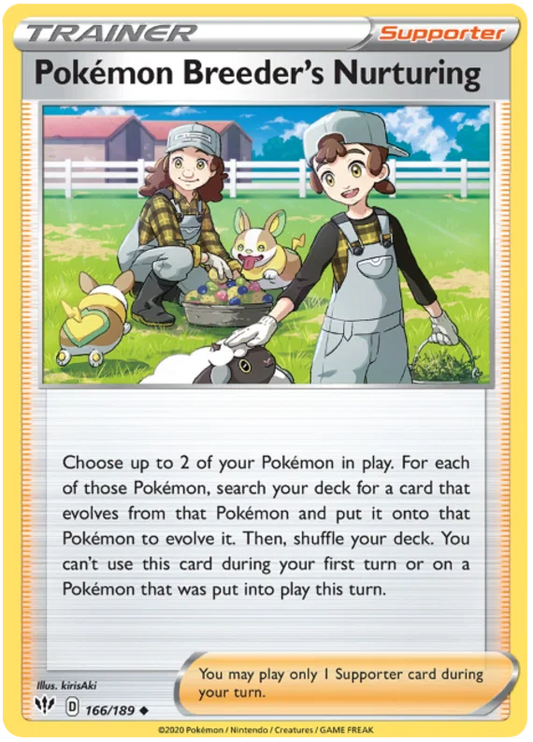 166/189 Pokémon Breeder's Nurturing (Darkness Ablaze) Pokémon card (English)