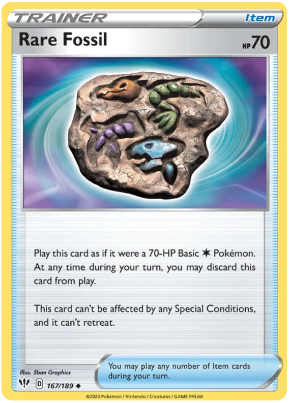 167/189 Rare Fossil (Darkness Ablaze) Pokémon card (English)