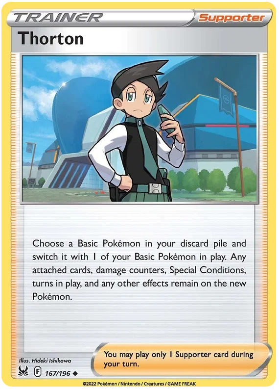 167/196 Thorton (Supporter) (Lost Origin) Pokemon card (English)