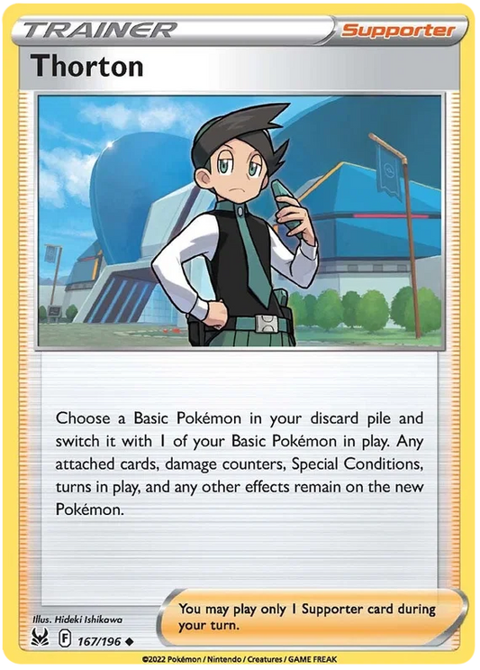 167/196 Thorton (Supporter) (Lost Origin) Pokemon card (English)