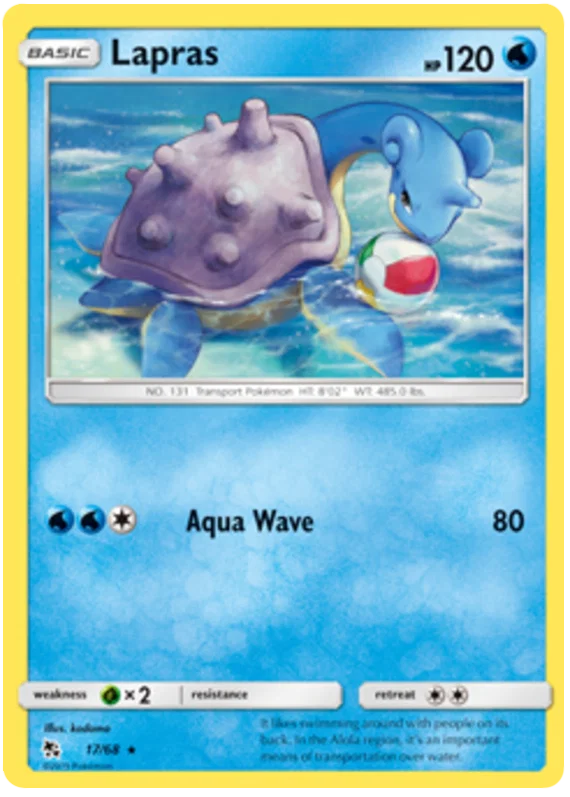 17/68 Lapras (Rare) (Hidden Fates) Pokémon card (English)
