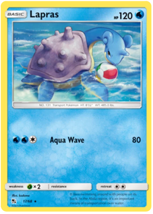 17/68 Lapras (Rare) (Hidden Fates) Pokémon card (English)