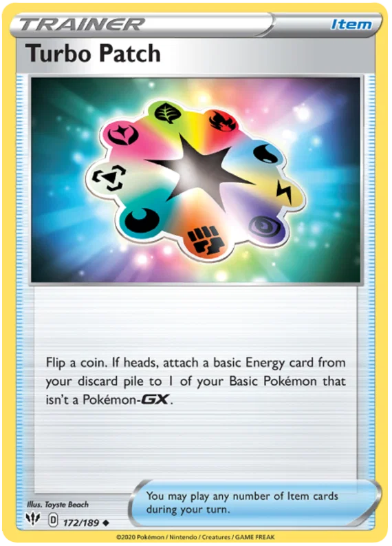 172/189 Turbo Patch (Darkness Ablaze) Pokémon card (English)