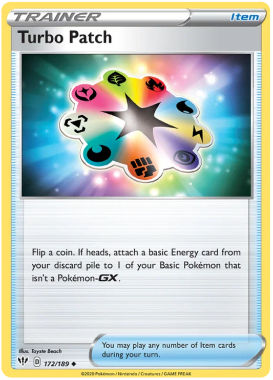 172/189 Turbo Patch (Darkness Ablaze) Pokémon card (English)
