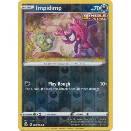 176/264 Impidimp (Reverse Holo) (Fusion Strike) Pokemon card (English)