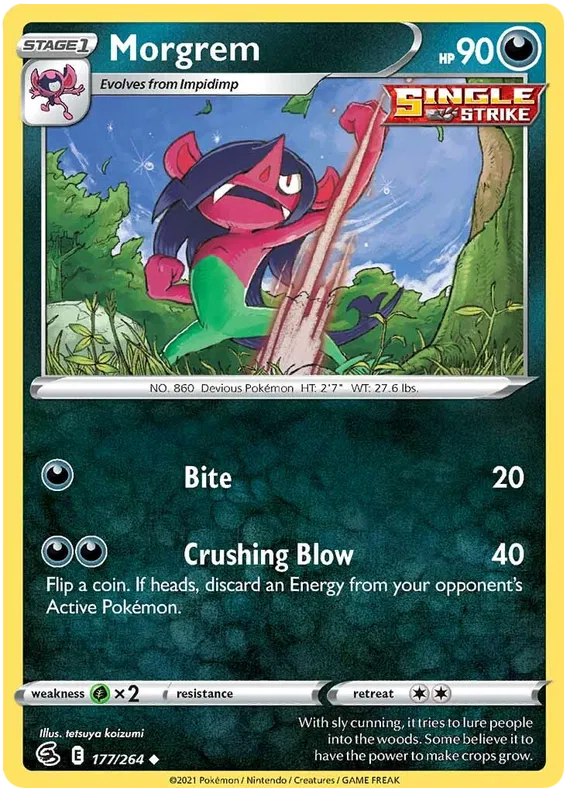 177/264 Morgrem (Fusion Strike) Pokemon card (English)