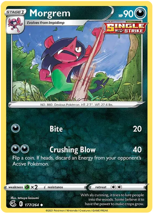 177/264 Morgrem (Fusion Strike) Pokemon card (English)