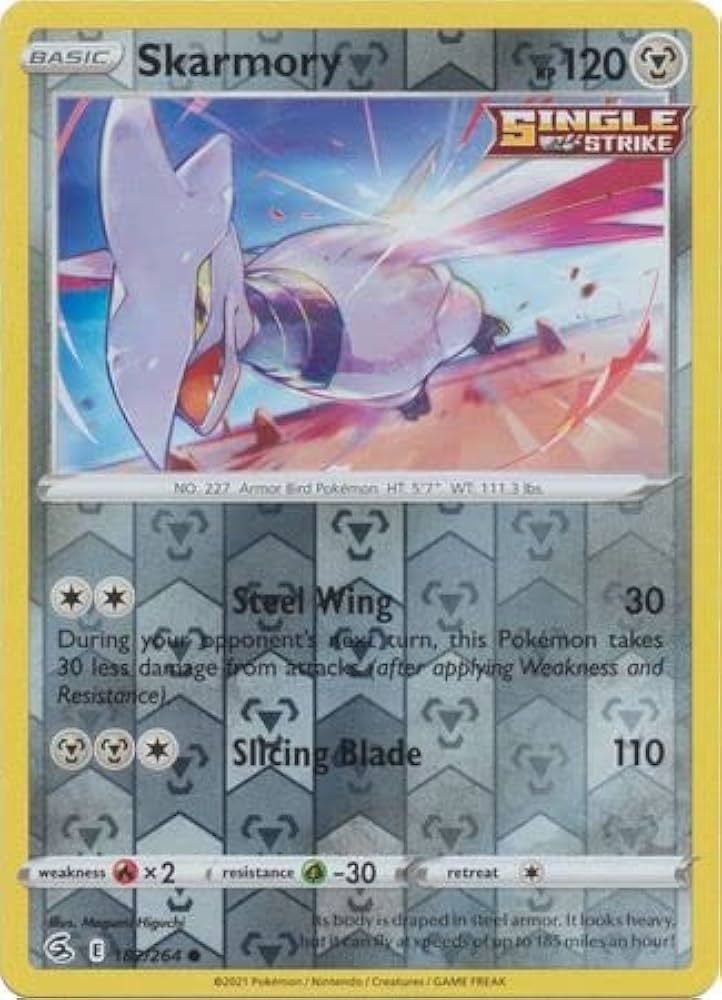 182/264 Skarmory (Reverse Holo) (Fusion Strike) Pokemon card (English)
