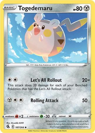 187/264 Togedemaru (Fusion Strike) Pokemon card (English)