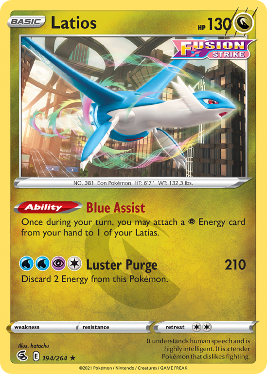 194/264 Latios (Rare) (Fusion Strike) Pokemon card (English)