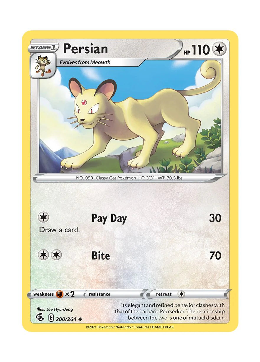 200/264 Persian (Fusion Strike) Pokemon card (English)
