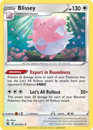 203/264 Blissey (Rare) (Fusion Strike) Pokemon card (English)