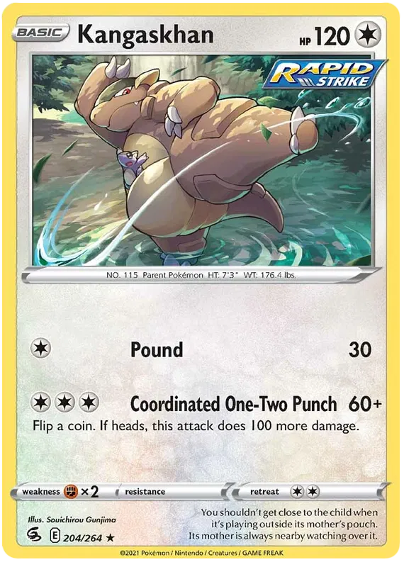 204/264 Kangaskhan (Rare) (Fusion Strike) Pokemon card (English)
