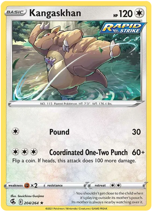 204/264 Kangaskhan (Rare) (Fusion Strike) Pokemon card (English)