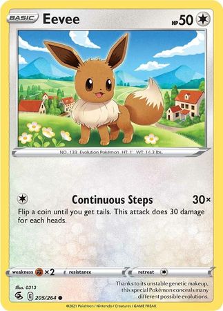 205/264 Eevee (Fusion Strike) Pokemon card (English)