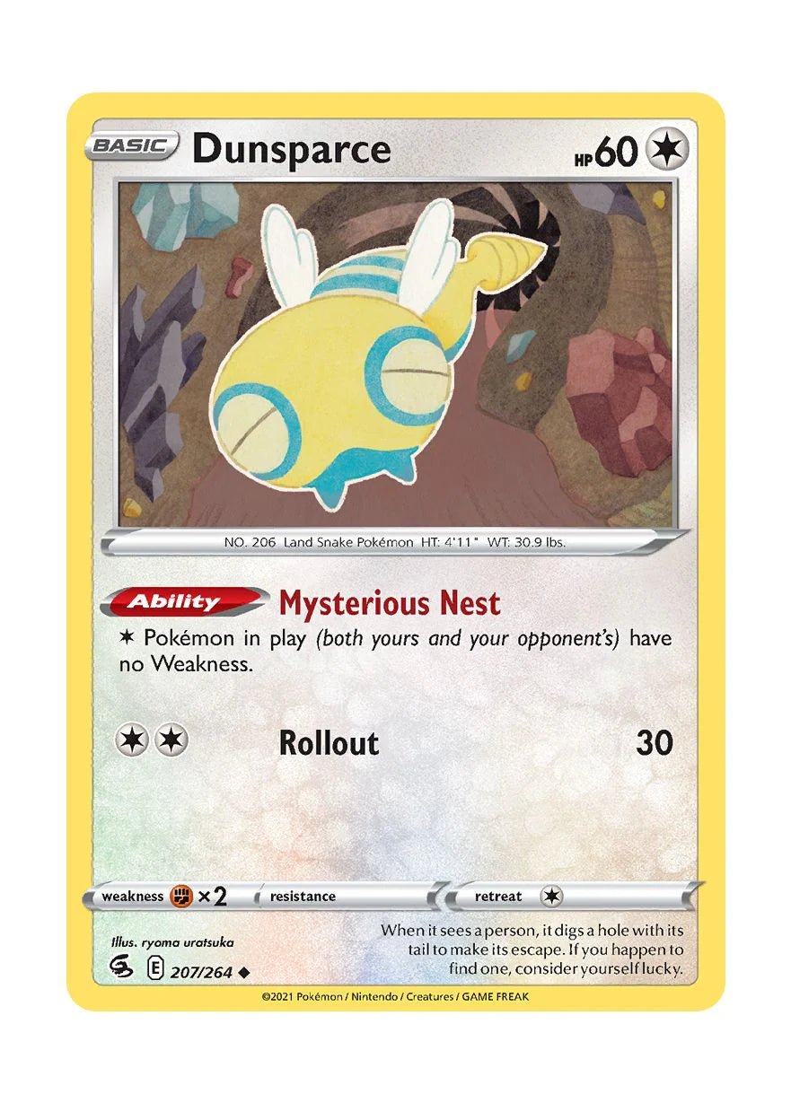 207/264 Dunsparce (Fusion Strike) Pokemon card (English)