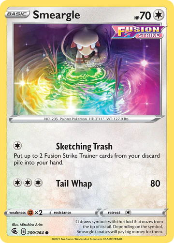 209/264 Smeargle (Fusion Strike) Pokemon card (English)