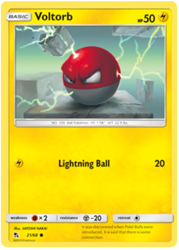 21/68 Voltorb (Hidden Fates) Pokémon card (English)