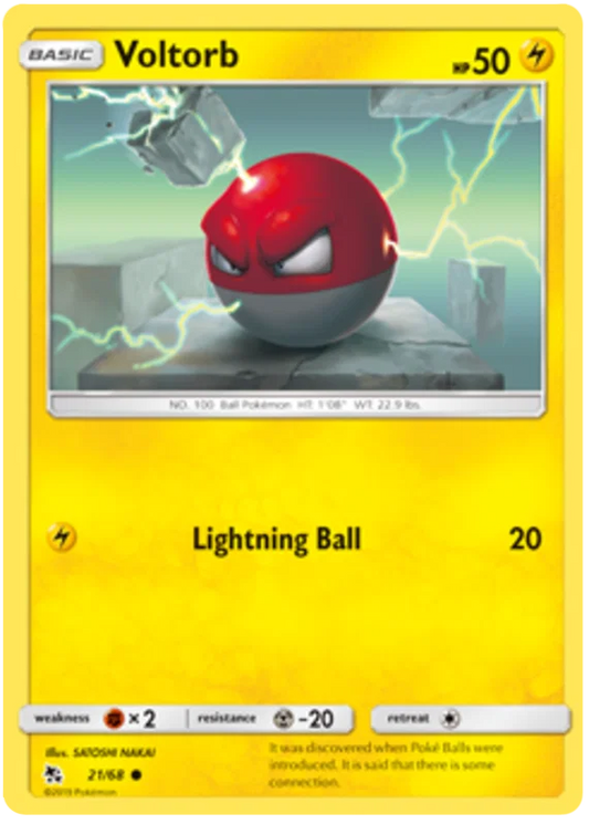 21/68 Voltorb (Hidden Fates) Pokémon card (English)