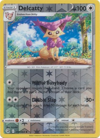211/264 Delcatty (Reverse Holo) (Fusion Strike) Pokemon card (English)