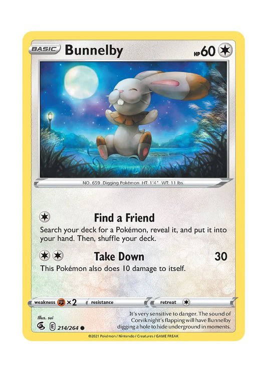 214/264 Bunnelby (Fusion Strike) Pokemon card (English)