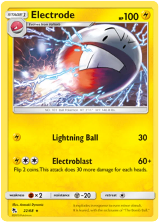 22/68 Electrode (Rare) (Hidden Fates) Pokémon card (English)