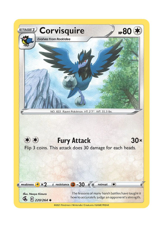 220/264 Corvisquire (Fusion Strike) Pokemon card (English)
